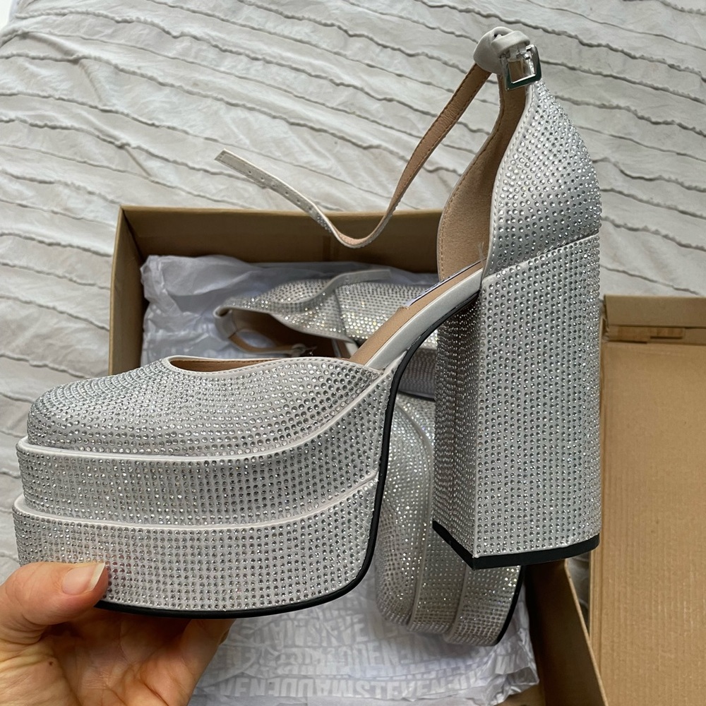 Steve Madden Silver Heeled Boots